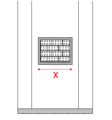 Ilustração indicando a largura da boca da churrasqueira